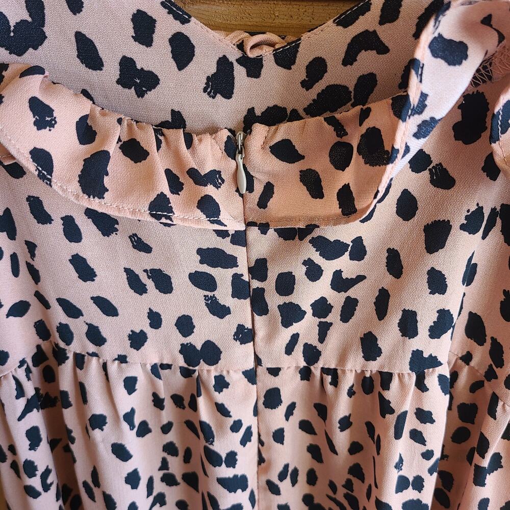 Forever21 Dress Spotted Ruffle Tank Top Bow Ties Flowy Feminine Boho Cottage M - Picture 5 of 5